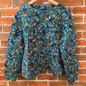 NWT Talbots Quilted Sweatshirt - Woodland Ditzy - size XL